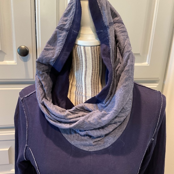 Exofficio Blue Knit Cowl Neck Tunic, Size XS - Picture 2 of 5